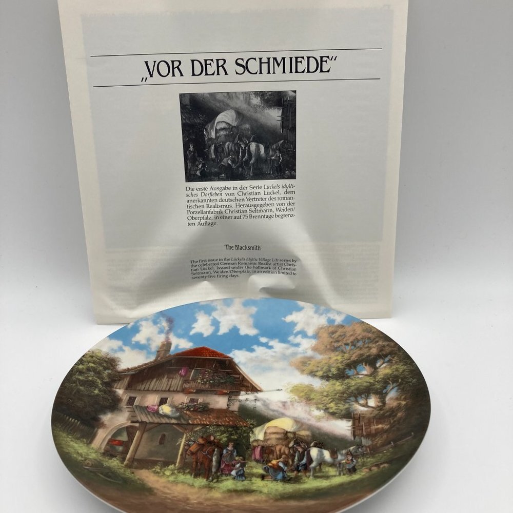 Von Christian Luckel Vor der Schmiede Bradford Exchange The Blacksmith Plate - Picture 2 of 6